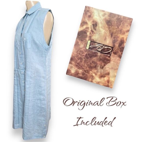 LaHabana Miami Linen Cubavera Cuban Style Guayabera Sleeveless Shirt Dress - Picture 16 of 16